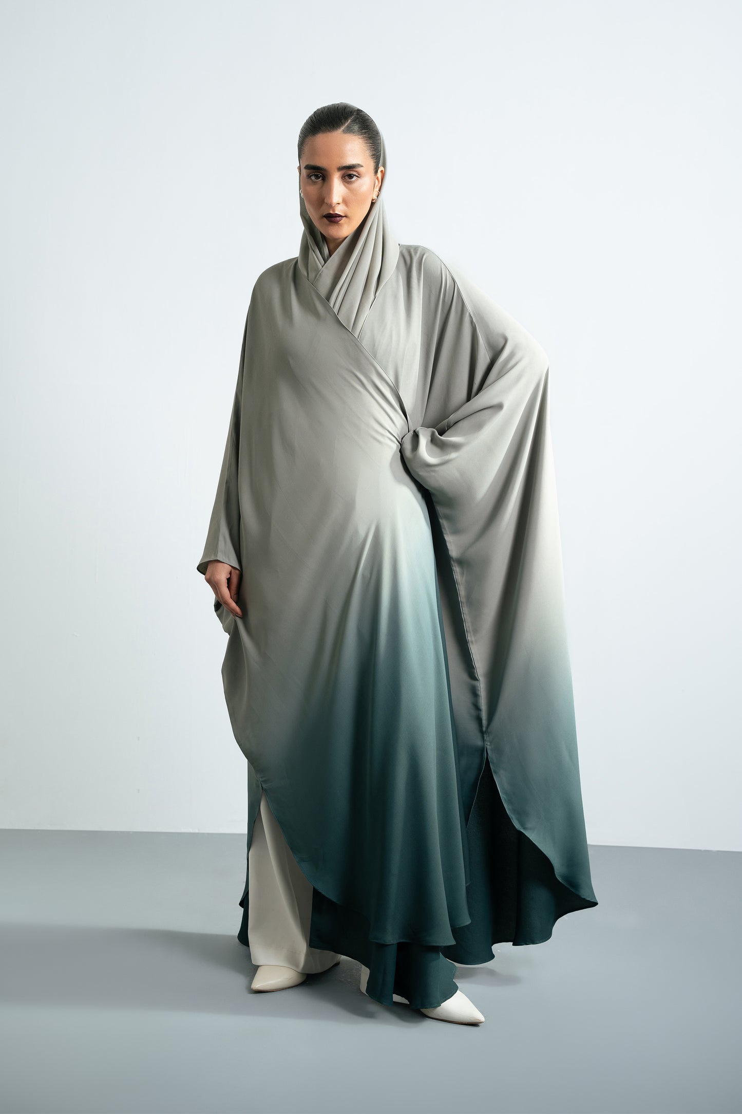 OMBRE STEEL - LONG CAPE ABAYA