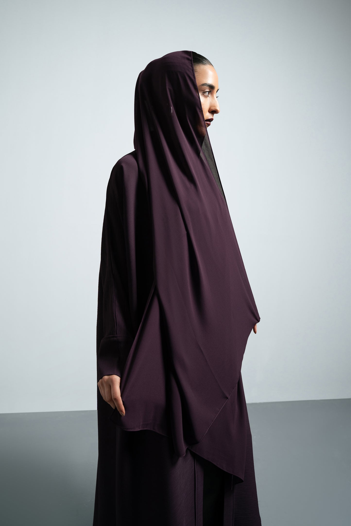 PURPLE - KIMONO TEXTURED ABAYA